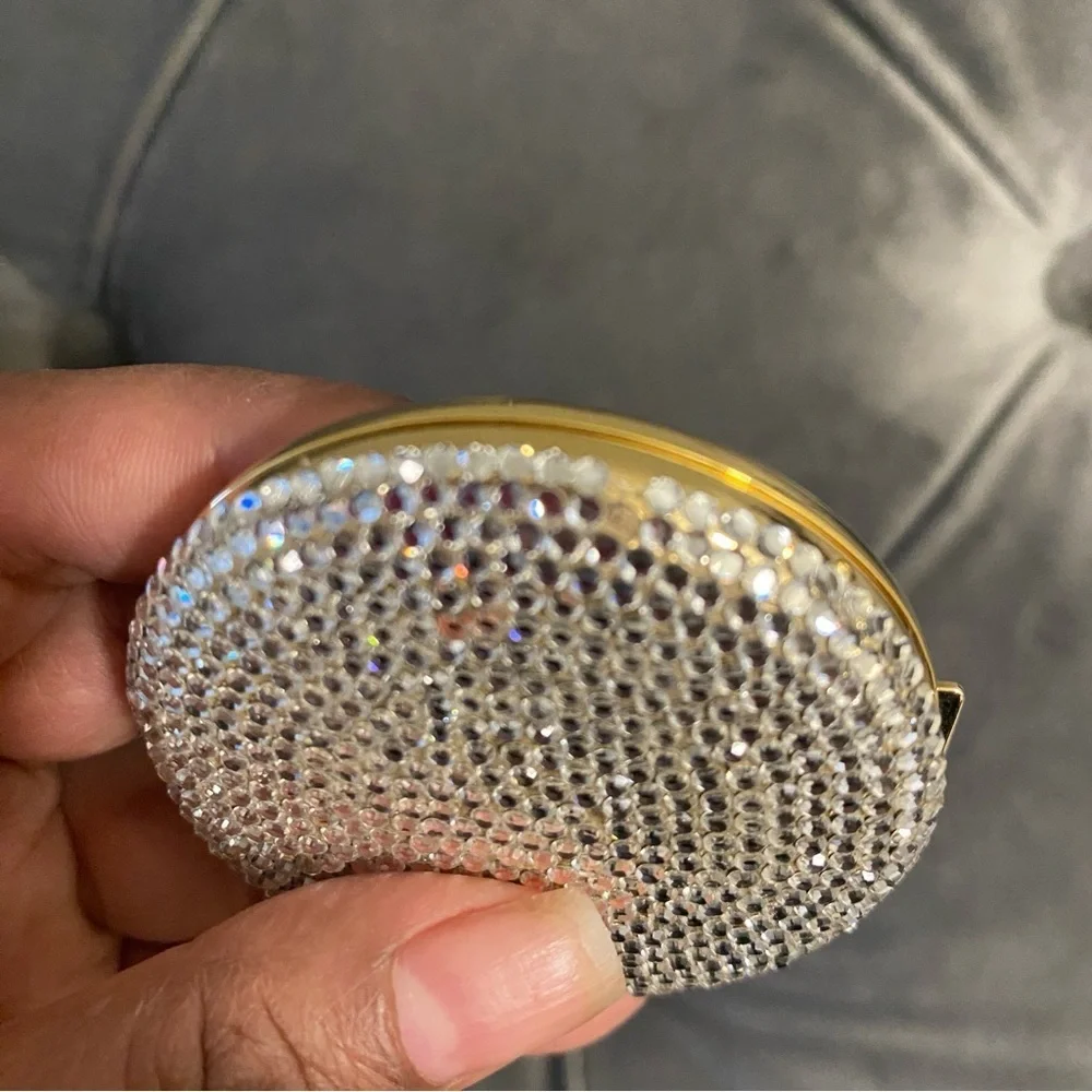 NIB Vintage and Rare Judith Leiber Compact Mirror Swarovski Crystals with Powder